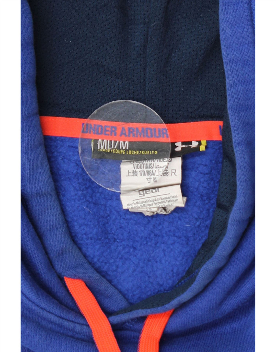 Felpa con cappuccio da uomo UNDER ARMOUR in cotone blu medio