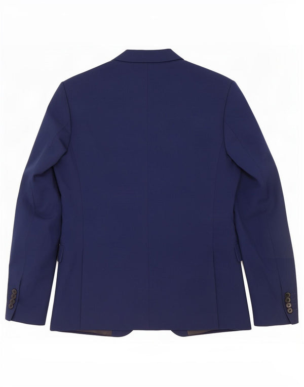 Zara Mens 2 Button Blazer Jacket EU 48 Medium Navy Blue