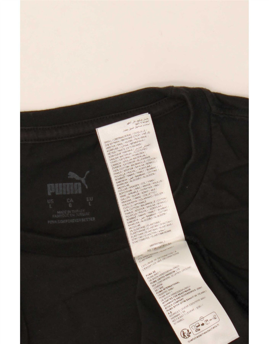 T-shirt da uomo Puma Top Large in cotone nero