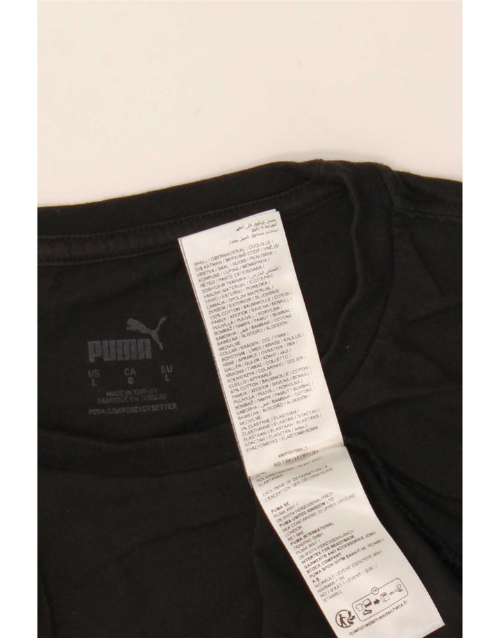 T-shirt da uomo Puma Top Large in cotone nero