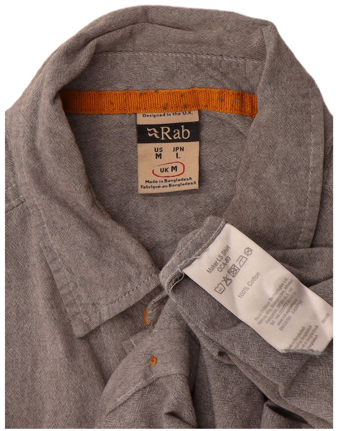 Camicia Uomo RAB Cotone Grigio Medio