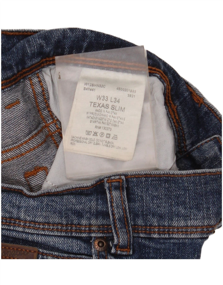Jeans Wrangler Texas Slim da uomo W33 L34 cotone blu