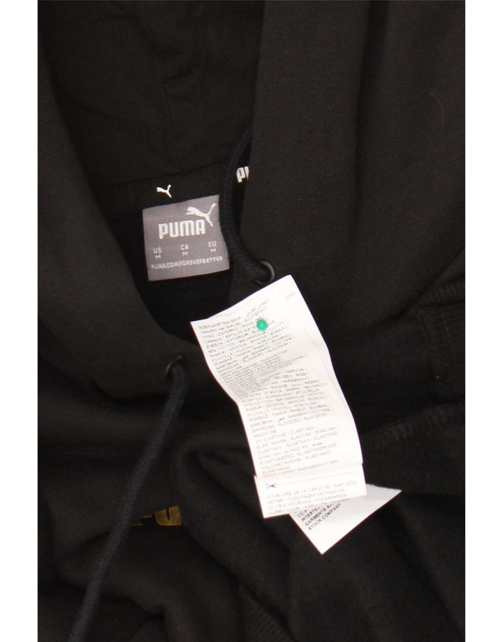 Felpa con cappuccio oversize da donna Puma UK 14 cotone medio nero