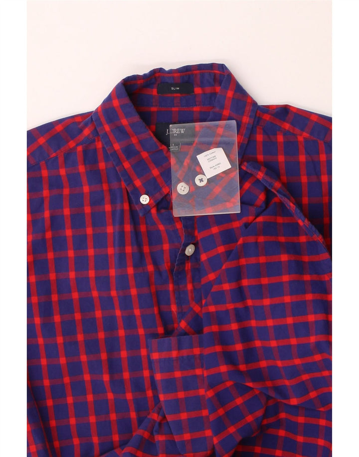 J. CREW Mens Slim Fit Flannel Shirt Small Blue Check Cotton Vintage J. Crew and Second-Hand J. Crew from Messina Hembry 