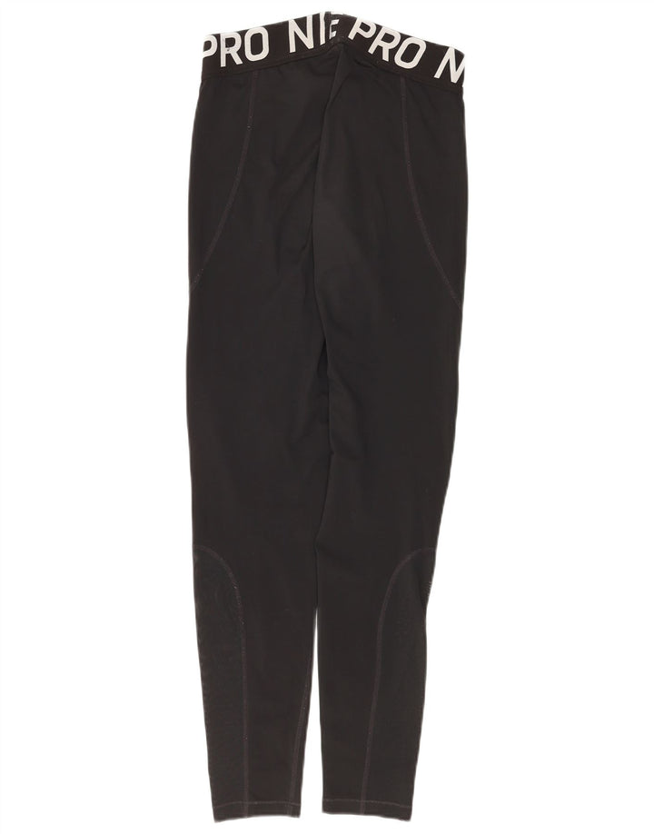Leggings grafici Nike Dri Fit da donna UK 16 grande poliestere nero