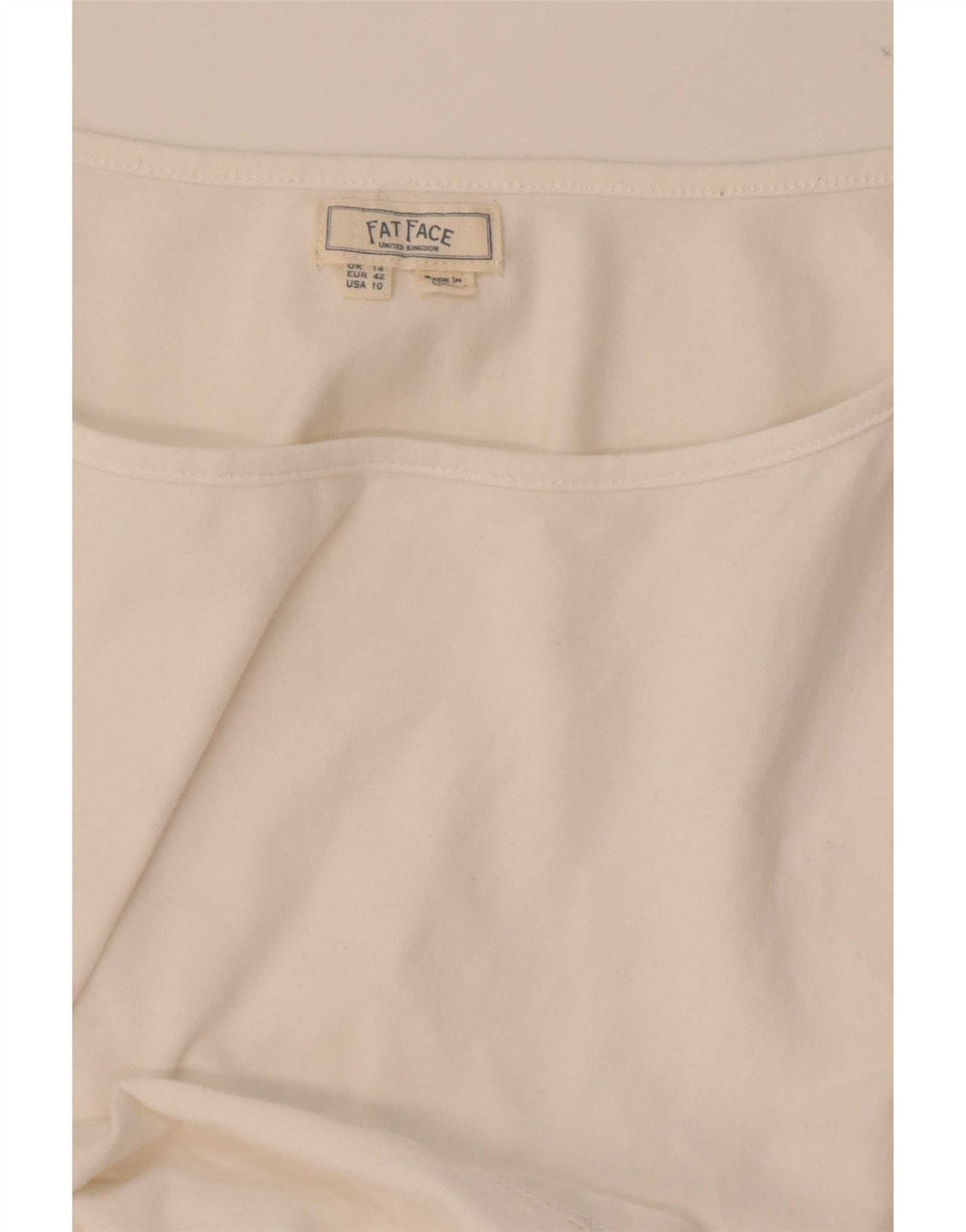 Canotta da donna Fat Face UK 14 grande cotone bianco