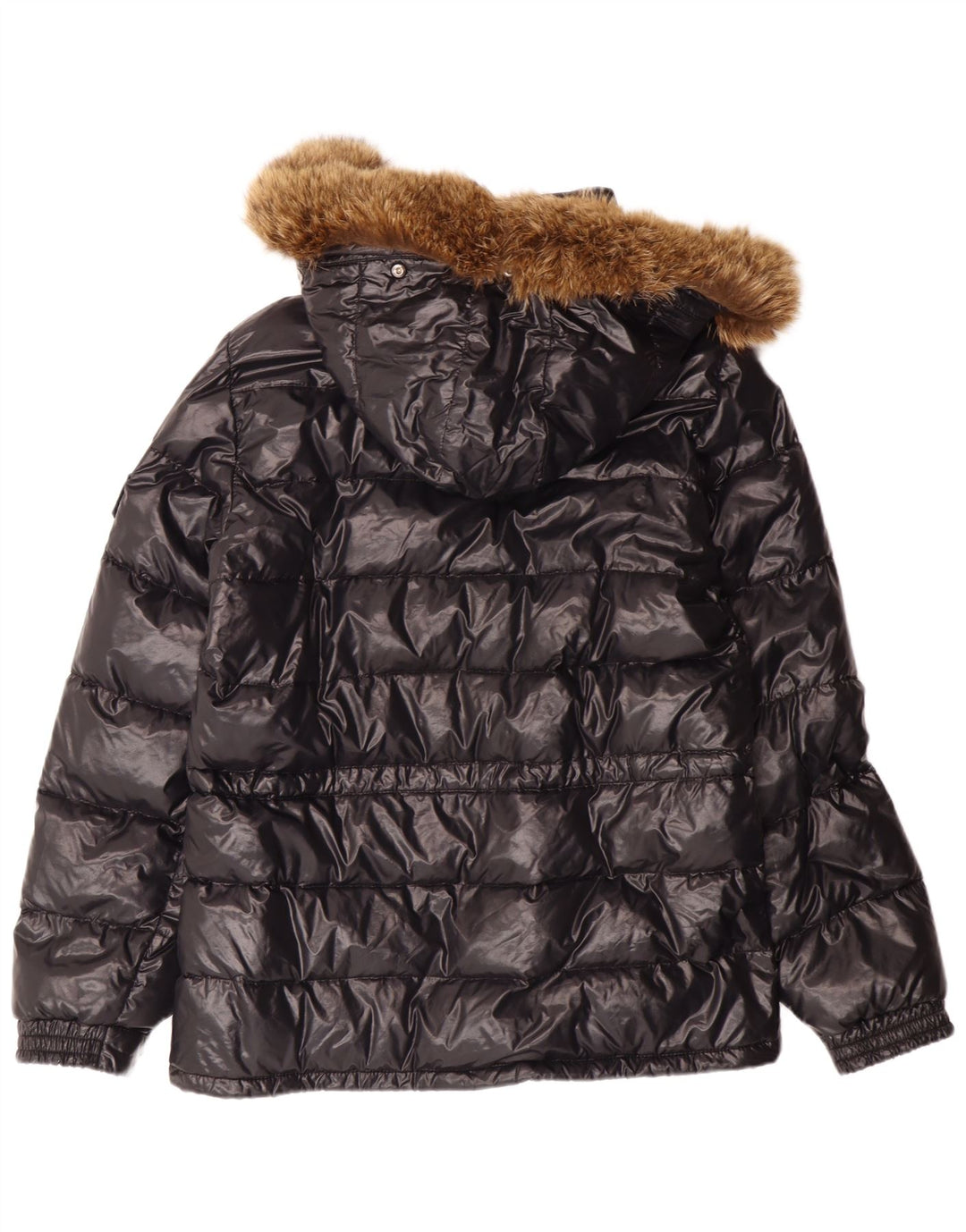 Moncler Giacca imbottita con cappuccio vestibilità ampia da donna taglia 1 piccola in poliammide nera