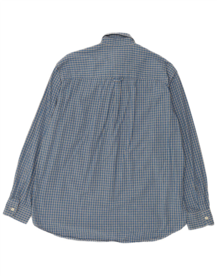 Camicia da uomo in flanella Carrera taglia 41/42 grande cotone a quadri blu