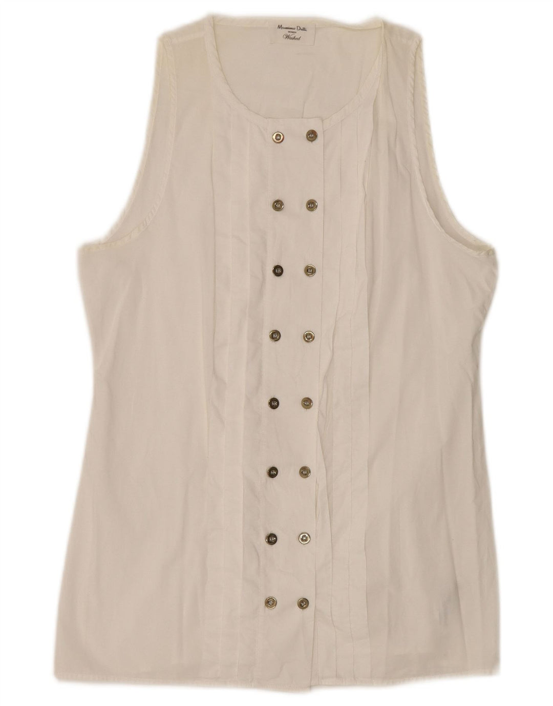 Camicetta doppiopetto da donna Massimo Dutti Top EU 34 2XS cotone bianco sporco