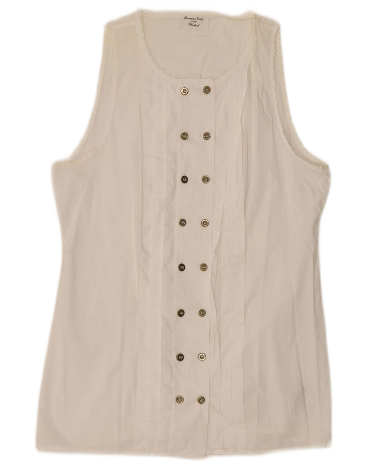 Camicetta doppiopetto da donna Massimo Dutti Top EU 34 2XS cotone bianco sporco