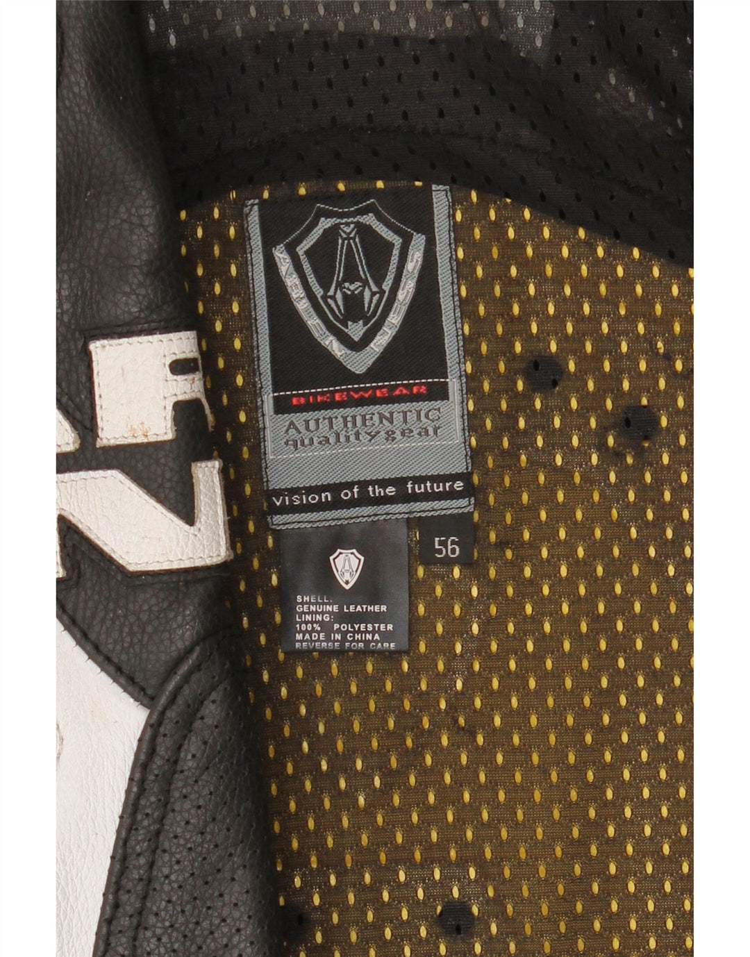 ARLEN NESS Mens Graphic Jacket UK 38 Medium Black Colourblock Leather Vintage Arlen Ness and Second-Hand Arlen Ness from Messina Hembry 