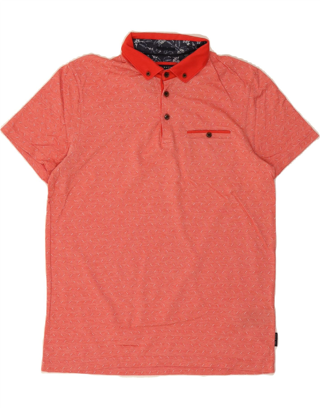 TED BAKER Mens Polo Shirt Size 3 Medium Red Flecked Cotton Vintage Ted Baker and Second-Hand Ted Baker from Messina Hembry 