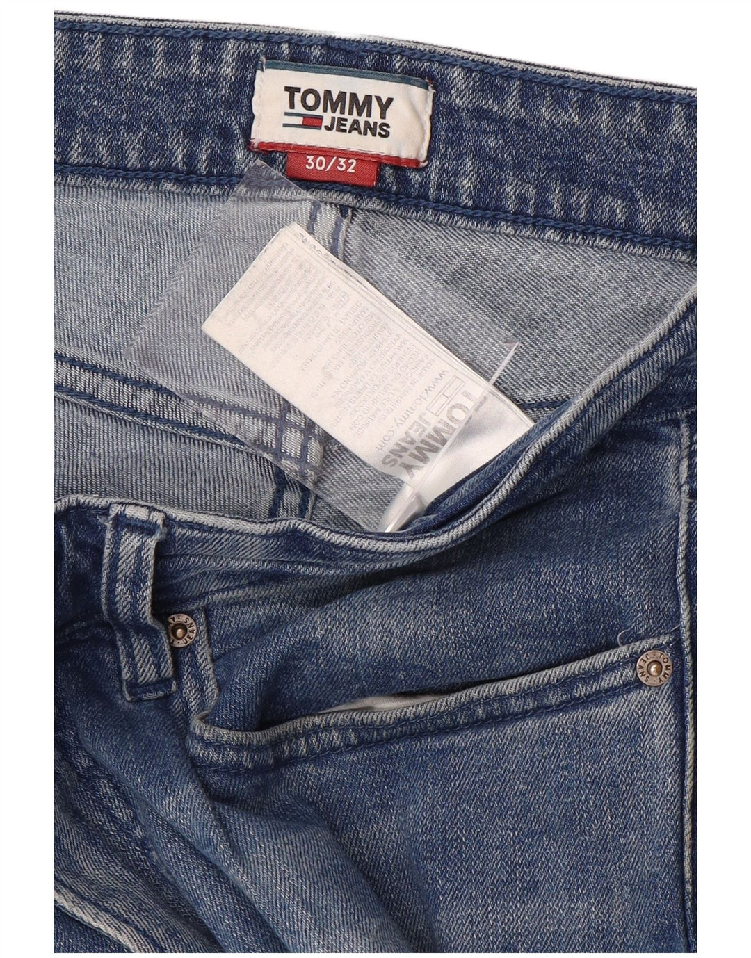 TOMMY HILFIGER Jeans slim affusolati da uomo W30 L32 cotone blu