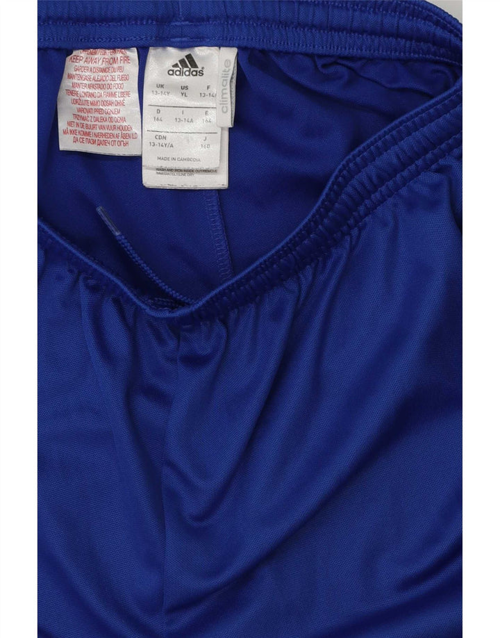 Pantaloncini sportivi Adidas Climalite da ragazzo 13-14 anni in poliestere blu