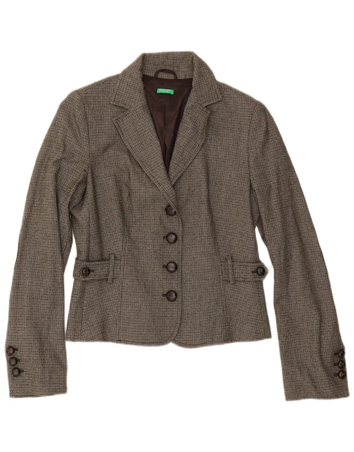 Abito 2 Pezzi Benetton Donna IT 44 Medio W32 L31 Verde Pied De Poule
