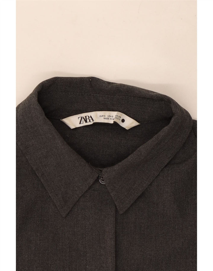 Camicia Zara da donna vestibilità ampia UK 10 piccola grigia