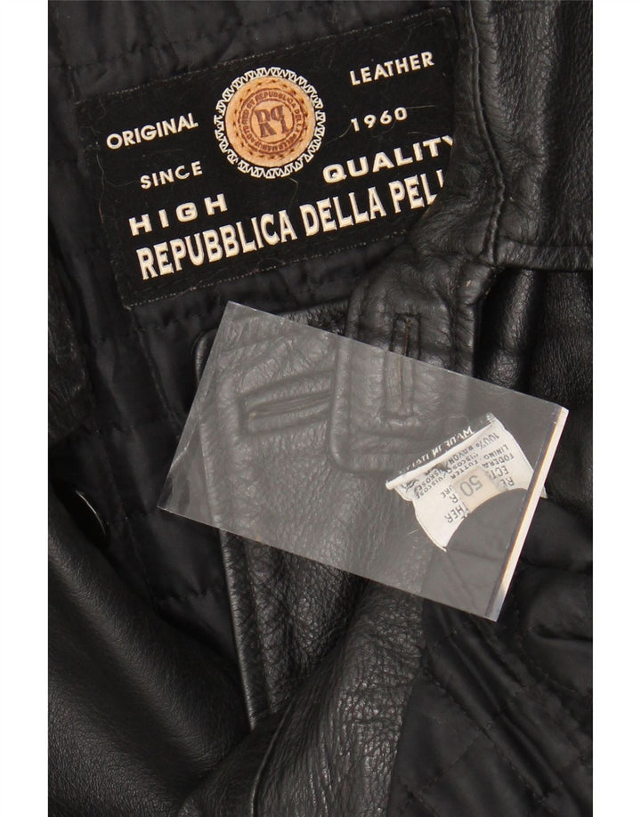 Giacca in pelle da uomo VINTAGE IT 50 Large in pelle nera