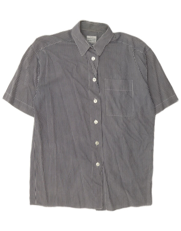 Camicia Regular Fit da donna Benetton IT 44 Cotone gessato medio blu navy