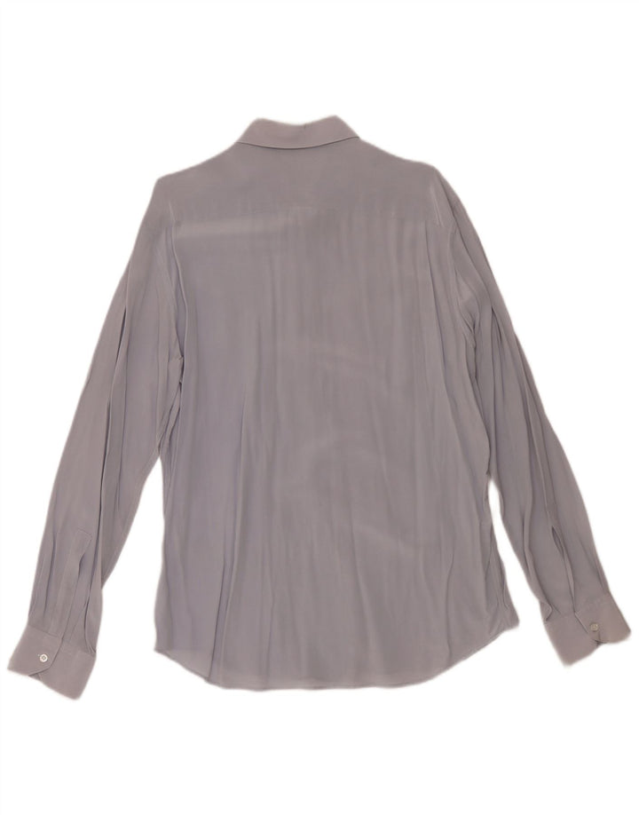 Camicia da uomo Epsom in seta blu medio