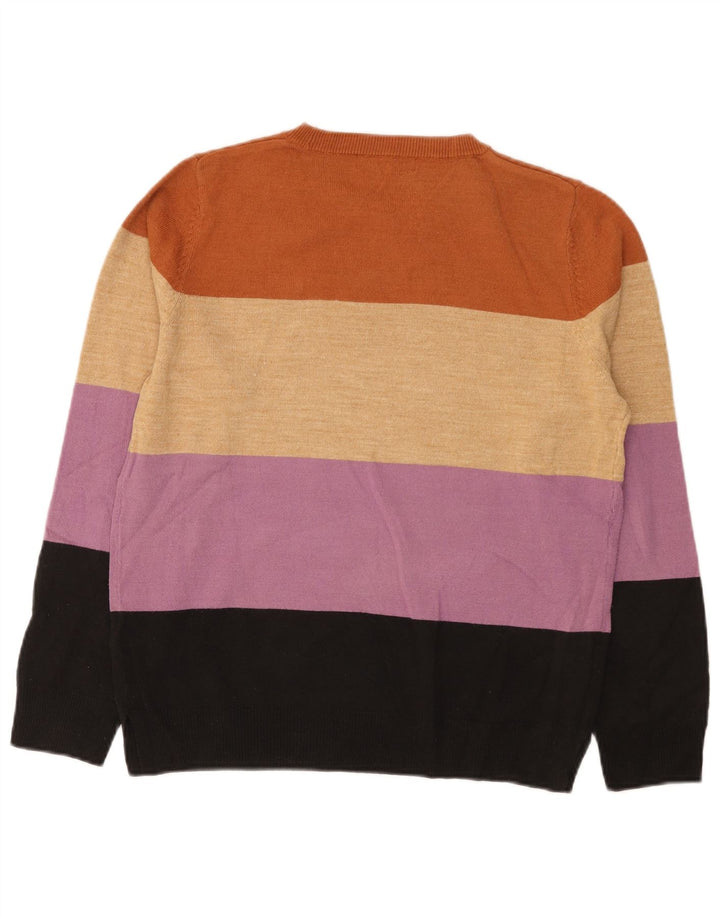 Maglione maglione con scollo a barca da donna Marks & Spencer UK 12 medio multicolore