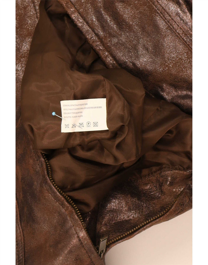 Giacca in pelle da donna BVS EU 43 grande marrone