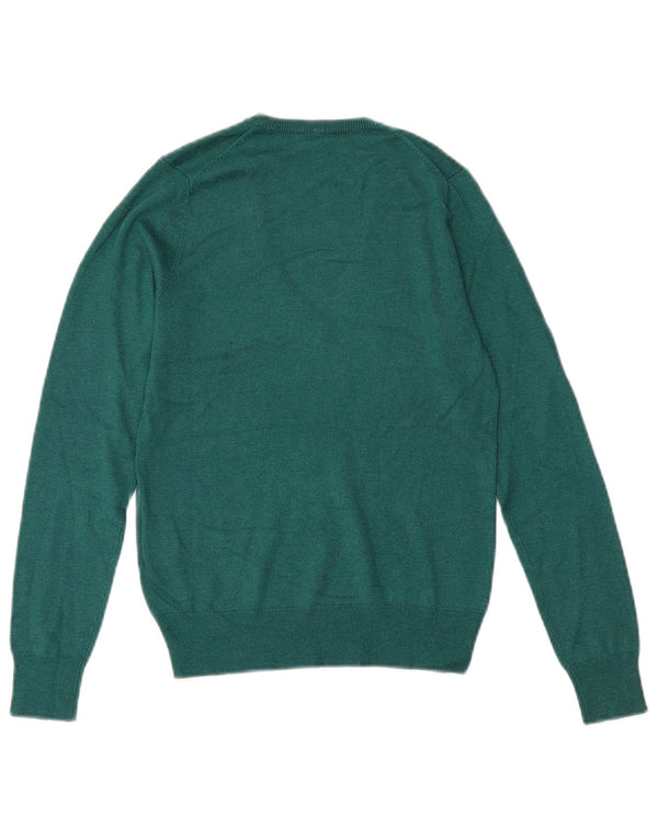 Maglione da donna con scollo a V Benetton UK 6 XS verde viscosa