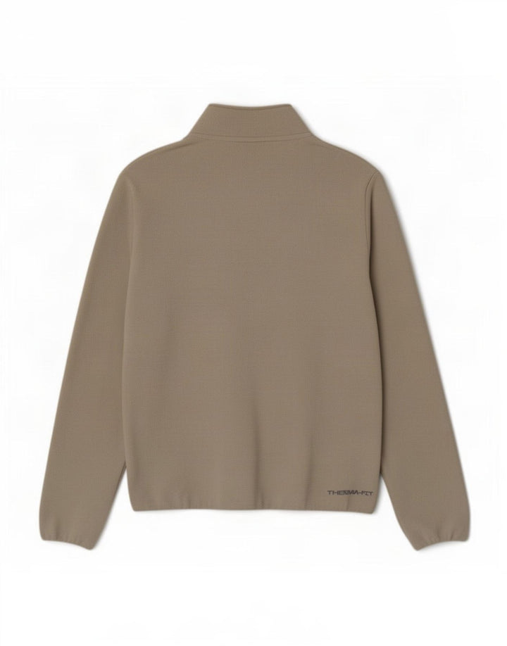Maglione in pile da uomo Nike Therma-Fit con zip e collo in poliestere beige medio