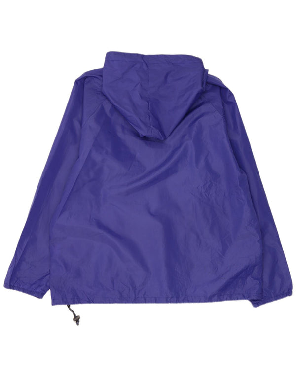 Giacca antipioggia pullover con cappuccio vintage da uomo UK 40 grande poliestere viola