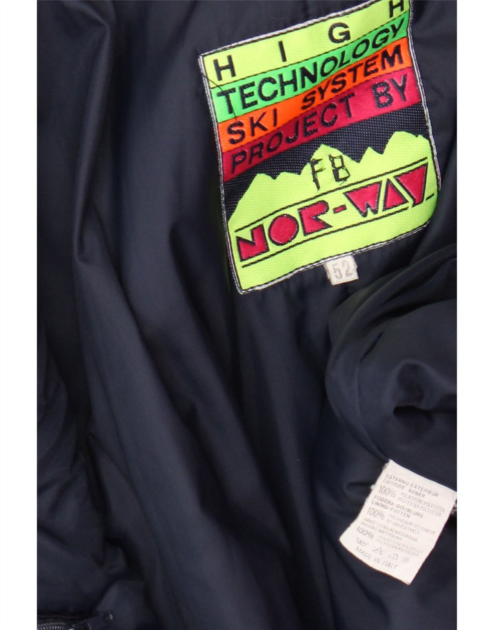 Giacca da sci con cappuccio da uomo norvegese IT 52 XL Poliestere color block verde