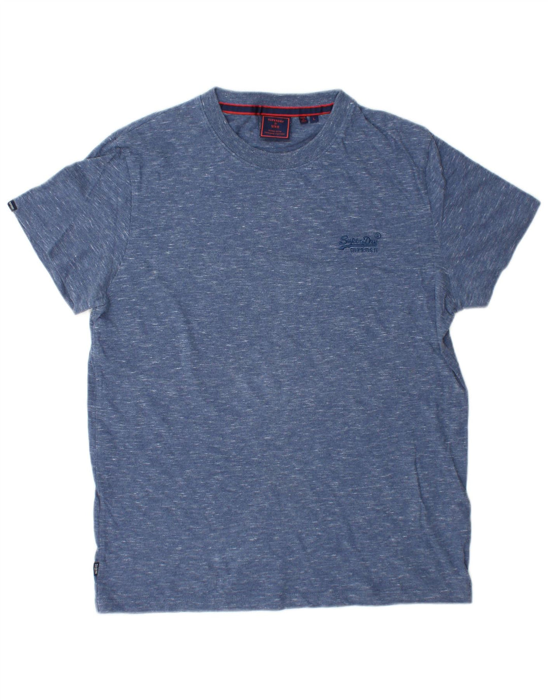 SUPERDRY Mens T-Shirt Top Large Blue Flecked Cotton Vintage Superdry and Second-Hand Superdry from Messina Hembry 