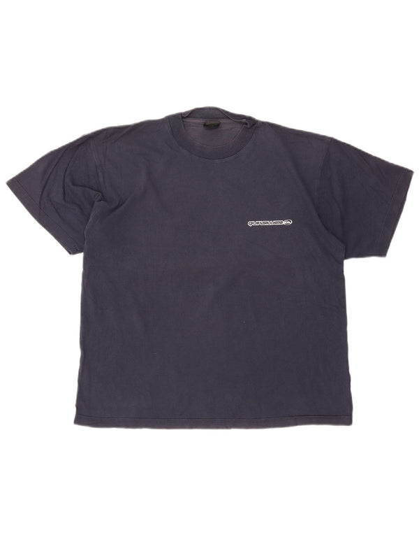 T-shirt grafica da uomo Quiksilver Top Small in cotone blu navy