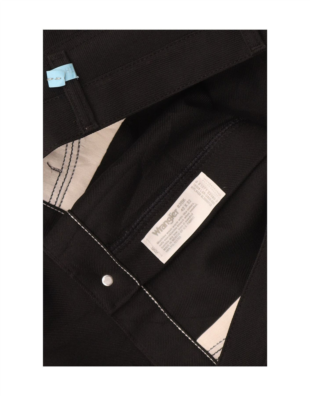 Pantaloni casual dritti da uomo Wrangler W42 L32 poliestere nero