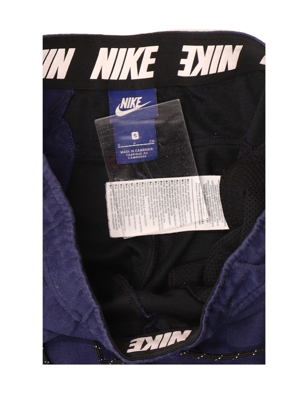 NIKE Mens Graphic Tracksuit Trousers Joggers Small Blue Cotton Vintage Nike and Second-Hand Nike from Messina Hembry 