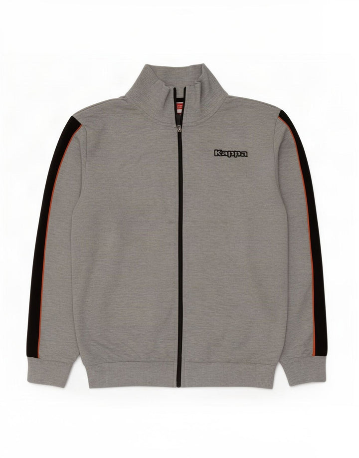 Giacca da tuta da uomo Kappa grande in poliestere color block grigio