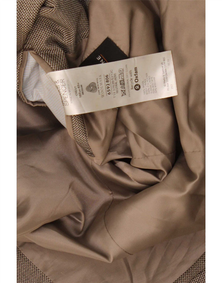 Giacca blazer a 2 bottoni Marks & Spencer da uomo UK 42 grande lana grigia