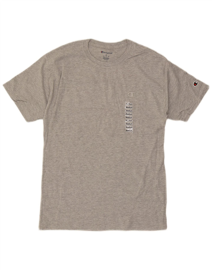 T-shirt da uomo Champion Top in cotone mélange grigio medio