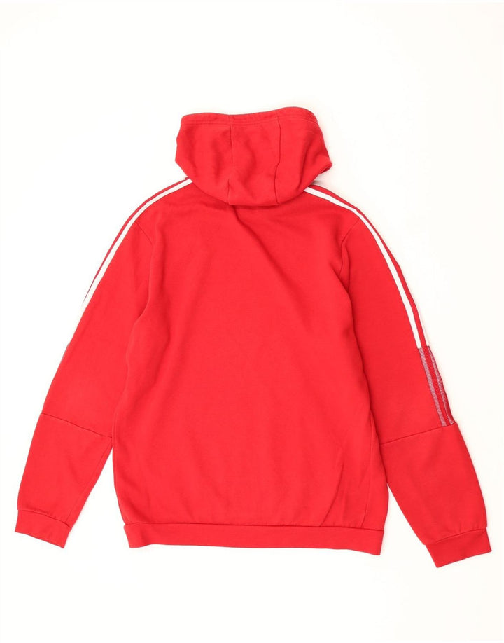 Felpa con cappuccio da uomo Adidas Large rossa in cotone