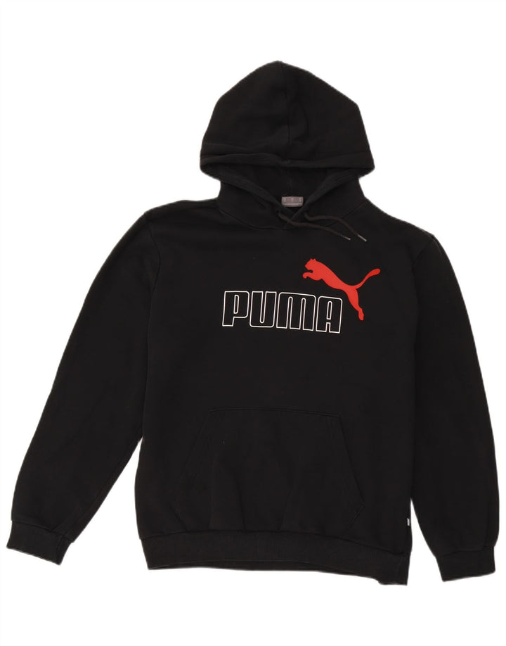 Felpa con cappuccio grafica da uomo Puma, cotone nero medio