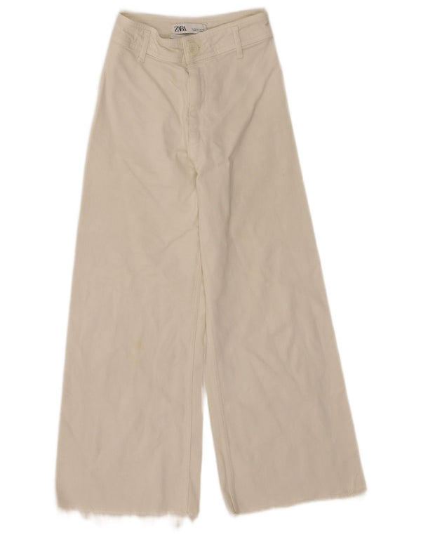 Jeans dritti a vita alta The Marine da donna Zara EU 34 2XS W24 L24 Bianco sporco