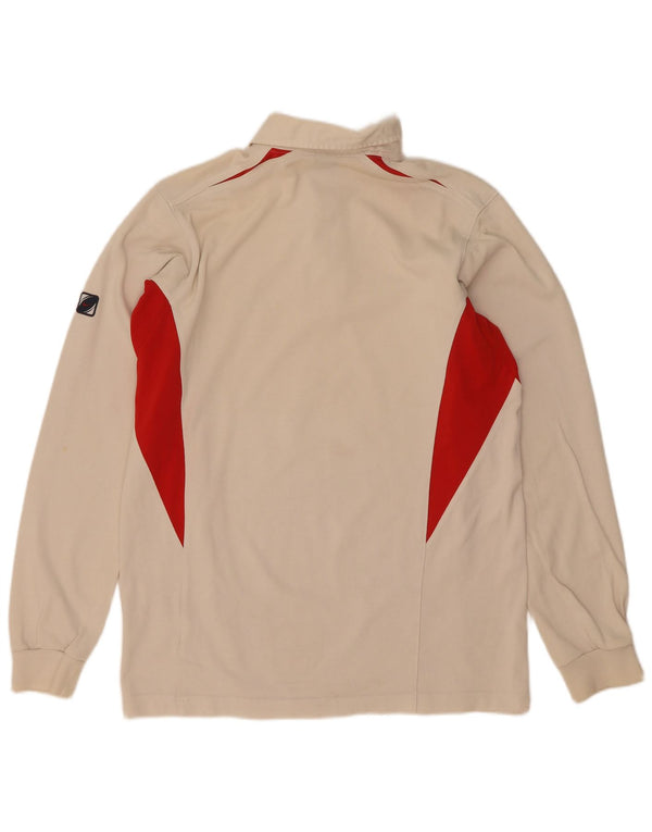 Polo Nike da uomo con grafica a maniche lunghe UK 39/41 Medium White Colourblock
