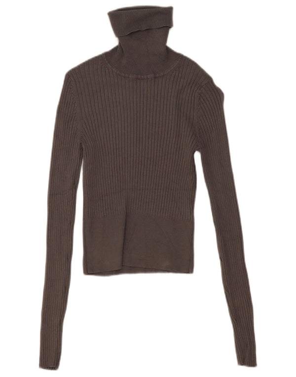Maglione corto da donna Zara con collo alto, UK 10, piccolo in viscosa grigia