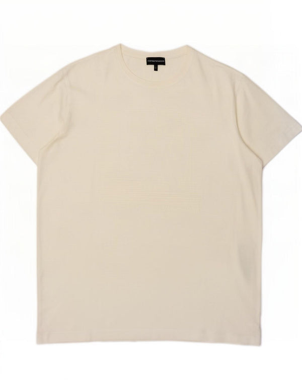 T-shirt grafica da uomo Emporio Armani Top XL in cotone bianco