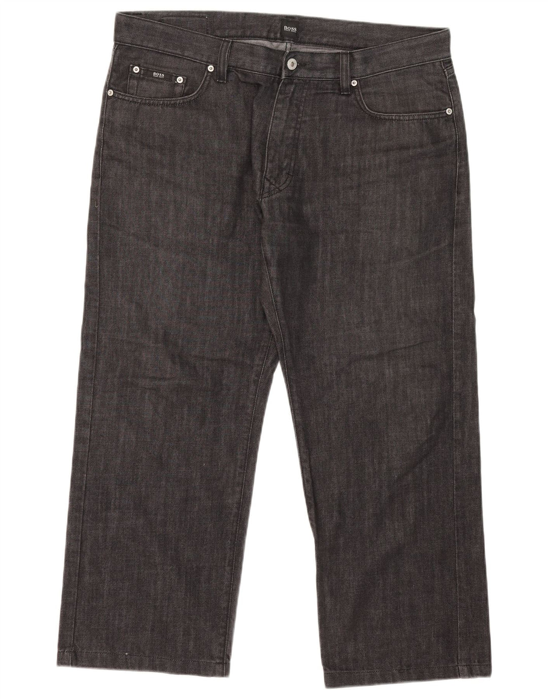 Jeans dritti da uomo Hugo Boss W38 L26 cotone nero