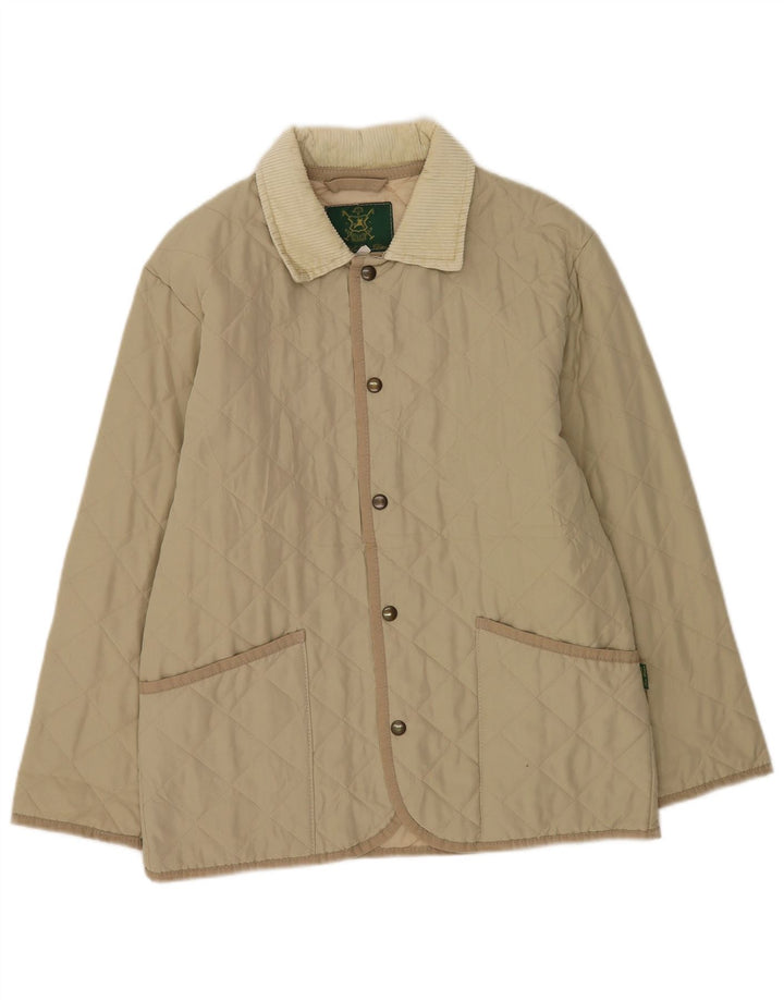Giacca trapuntata da uomo vintage UK 36 piccolo poliestere verde