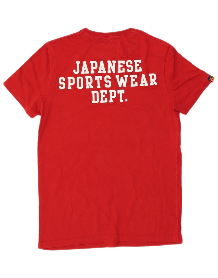 T-shirt grafica da uomo Superdry Tigers Top in cotone rosso medio