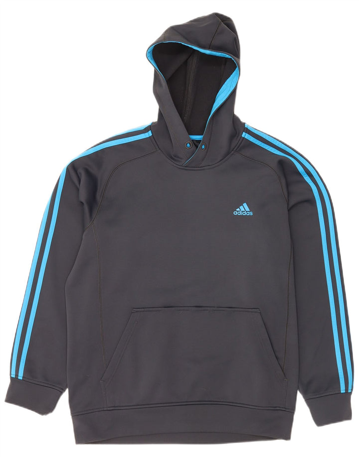 Felpa con cappuccio Adidas Climawarm da uomo in poliestere grigio medio