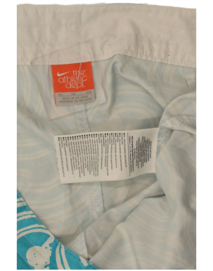 Pantaloncini da bagno da uomo Nike XL blu poliestere geometrico