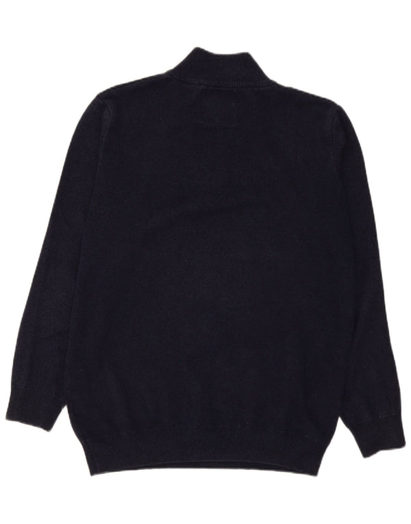 Maglione da uomo con zip e collo Superdry XL in cotone blu navy