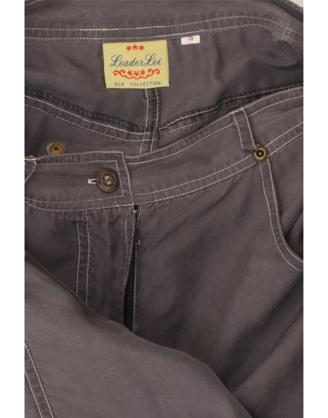 Gonna longuette vintage da donna piccola W24 in seta grigia