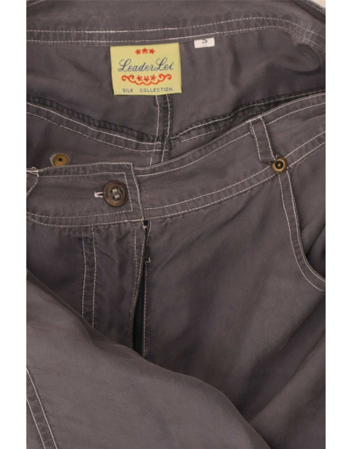 Gonna longuette vintage da donna piccola W24 in seta grigia